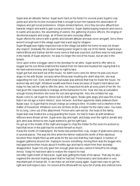 Summary of Sujan Bhagat .